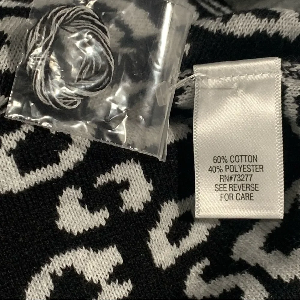 Croft & Barrow Leopard Print Sweater Gray Size Medium Womens Animal Print V-Neck - Picture 12 of 12